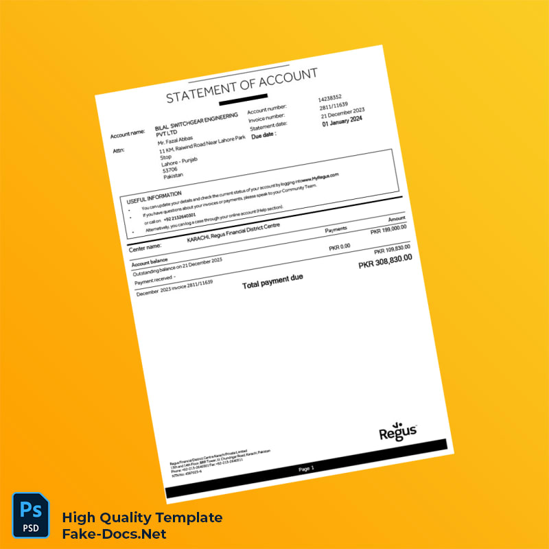 Pakistan Bilal Switchgear Engineering Pvt Ltd Invoice Template in Word and PDF formats 4 page Pakistan Bilal Switchgear Engineering Pvt Ltd Invoice Template in Word and PDF formats 4 page