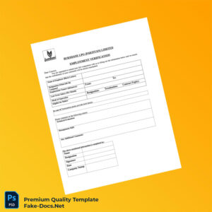Pakistan Burshane LPG Employment Verification Letter Template (Word & PDF)