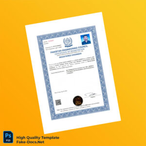 Pakistan Engineering Council Registration Certificate Template in Word and PDF formats Pakistan Engineering Council Registration Certificate Template in Word and PDF formats