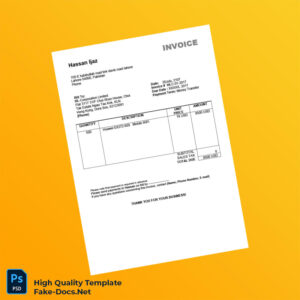 Pakistan Hassan Ijaz Invoice Template in Word and PDF formats Pakistan Hassan Ijaz Invoice Template in Word and PDF formats