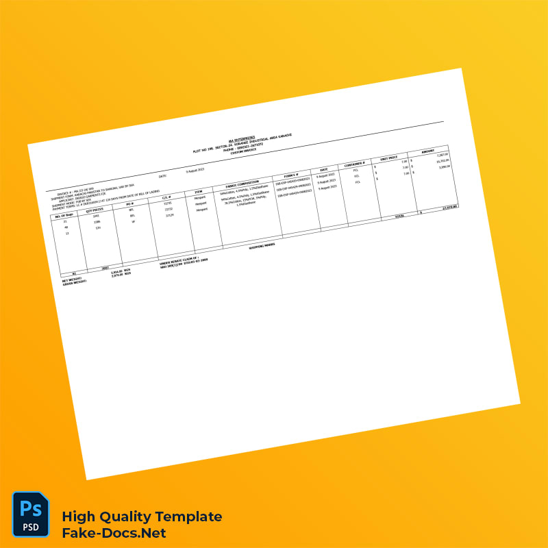 Pakistan MA Enterprises Invoice Template in Word and PDF formats Pakistan MA Enterprises Invoice Template in Word and PDF formats