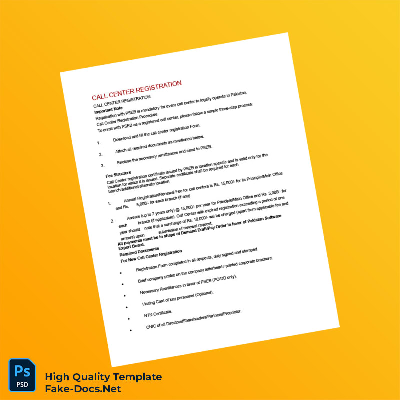 Pakistan Pakistan Software Export Board Business Registration Certificate Template in Word and PDF formats 3 page Pakistan Pakistan Software Export Board Business Registration Certificate Template in Word and PDF formats 3 page