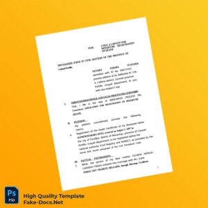 Peru RENIEC Death Certificate Registration Application Template in Word and PDF formats 4 page Peru RENIEC Death Certificate Registration Application Template in Word and PDF formats 4 page