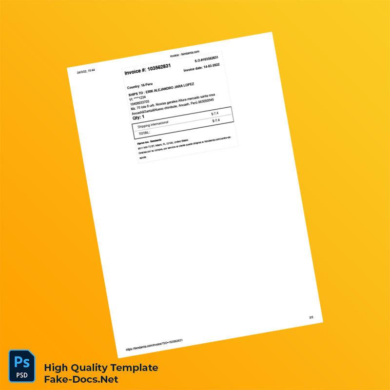 Peru Tiendamia Invoice Template in Word and PDF formats 2 page Peru Tiendamia Invoice Template in Word and PDF formats 2 page