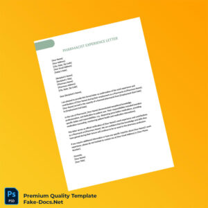 Pharmacist Pharmacy Experience Letter Template (Word & PDF) Pharmacist Pharmacy Experience Letter Template (Word & PDF)