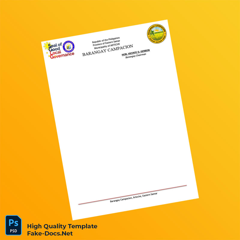 Philippines Barangay Campacion Late Registration Certificate Template in Word and PDF formats 2 page Philippines Barangay Campacion Late Registration Certificate Template in Word and PDF formats 2 page