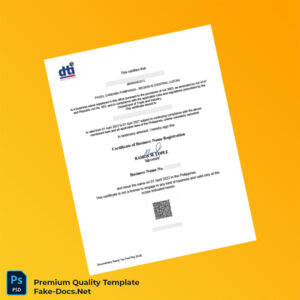 Philippines Department of Trade and Industry Business Registration Certificate Template (Word & PDF)