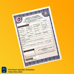 Philippines Department of Transportation Certificate of Registration Template (Word & PDF)