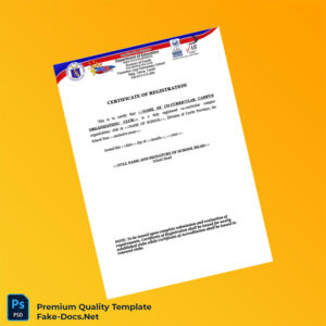 Philippines Florentino Joya Elementary School Certificate of Registration Template (Word & PDF) 2 page