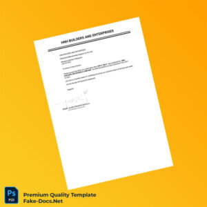 Philippines HNH Builders and Enterprises Employment Verification Letter Template (Word & PDF) 2 page