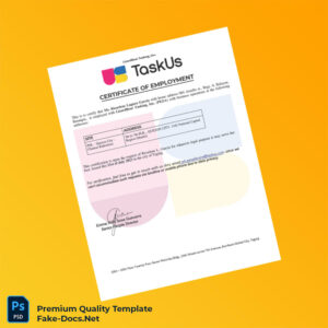 Philippines LizardBear Tasking Inc Employment Certificate Template (Word & PDF)