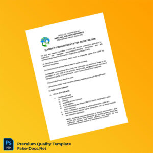 Philippines National Housing Authority Contractor Registration Certificate Template (Word & PDF) 5 page
