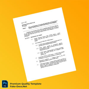 Philippines National Telecommunications Commission Registration Certificate Template (Word & PDF) 3 page