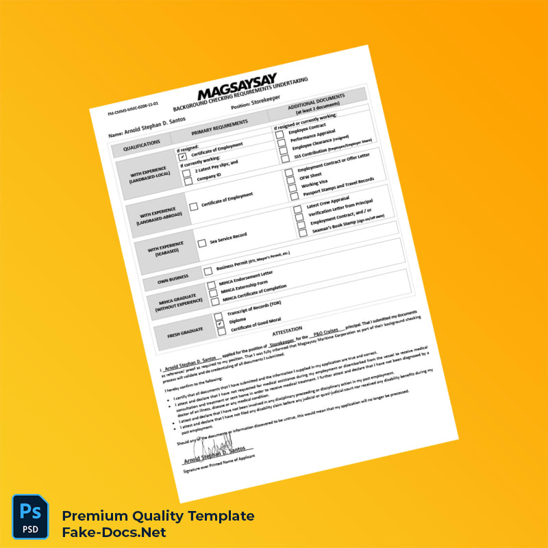 Philippines P O Cruises Employment Verification Letter Template (Word & PDF) Philippines P O Cruises Employment Verification Letter Template (Word & PDF)