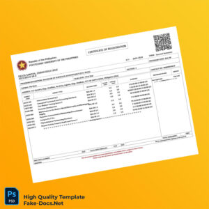 Philippines Polytechnic University of the Philippines Registration Certificate Template in Word and PDF formats