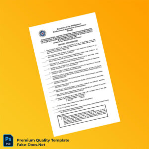Philippines Professional Regulation Commission Business Registration Certificate Template (Word & PDF) 5 page