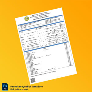 Philippines University of Southern Mindanao Certificate of Registration Template (Word & PDF) 2 page