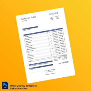 Saudi Arabia Restaurant Public Invoice Template in Word and PDF formats 4 page Saudi Arabia Restaurant Public Invoice Template in Word and PDF formats 4 page