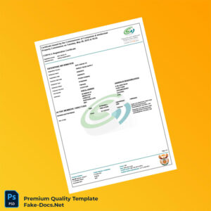 South Africa Commissioner of Companies Business Registration Certificate Template (Word & PDF)