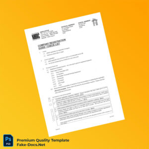 South Africa Company Registration Guide Check List Template (Word & PDF) 2 page