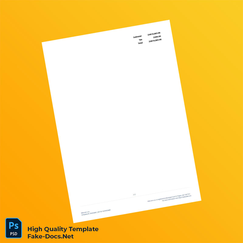 South Africa Kiwi com Invoice Template in Word and PDF formats 2 page South Africa Kiwi com Invoice Template in Word and PDF formats 2 page