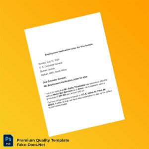 South Africa Metro Bus Services Employment Verification Letter Template (Word & PDF)