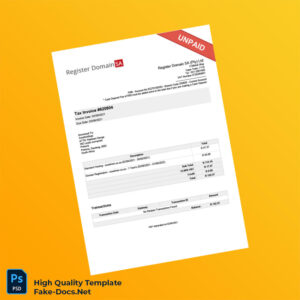 South Africa Register Domain SA Pty Ltd Tax Invoice Template in Word and PDF formats South Africa Register Domain SA Pty Ltd Tax Invoice Template in Word and PDF formats