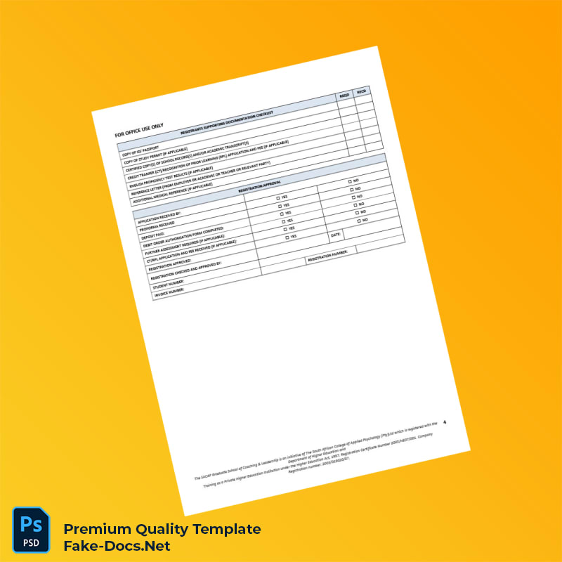 South Africa SACAP Coaching Registration Form Template (Word & PDF) 4 page South Africa SACAP Coaching Registration Form Template (Word & PDF) 4 page
