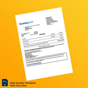 Sri Lanka Booking com Invoice Template in Word and PDF formats Sri Lanka Booking com Invoice Template in Word and PDF formats