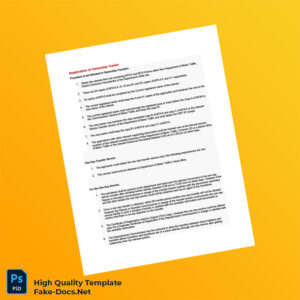 Sri Lanka Ministry of Transport Editable Vehicle Ownership Transfer Registration Template in Word and PDF formats 6 page