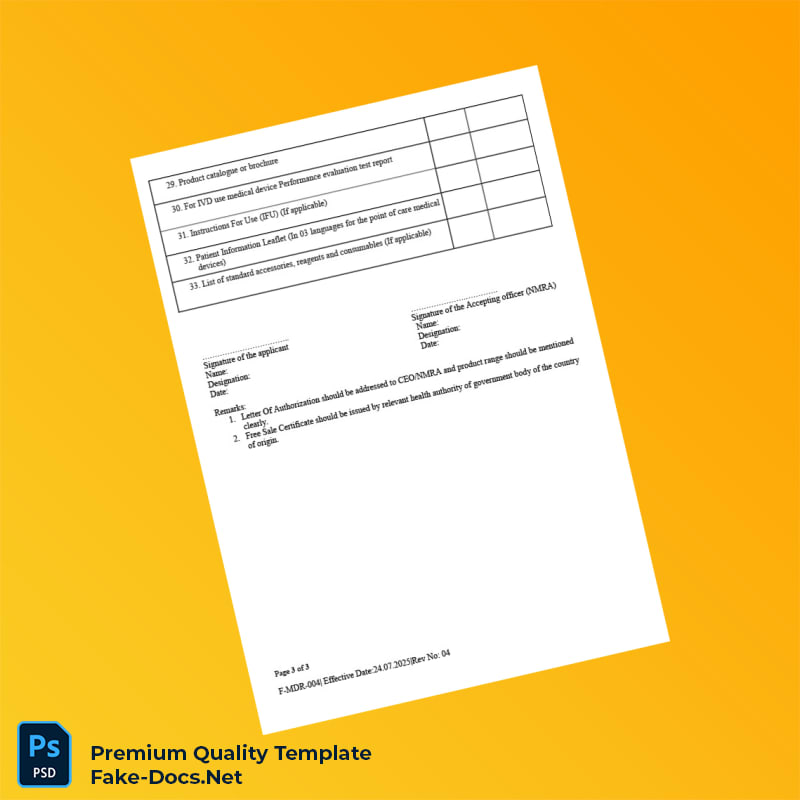 Sri Lanka National Medicines Regulatory Authority Re-Registration Dossier Submission Checklist Template (Word & PDF) 3 page Sri Lanka National Medicines Regulatory Authority Re-Registration Dossier Submission Checklist Template (Word & PDF) 3 page