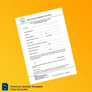 Sri Lanka Nursing Council Registration Certificate Template (Word & PDF) 5 page Sri Lanka Nursing Council Registration Certificate Template (Word & PDF) 5 page