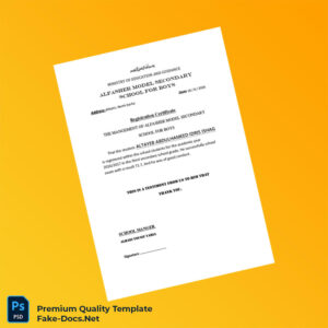 Sudan Alfashir Model Secondary School Registration Certificate Template (Word & PDF) Sudan Alfashir Model Secondary School Registration Certificate Template (Word & PDF)