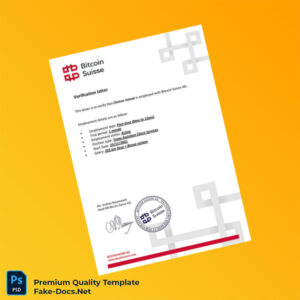 Switzerland Bitcoin Suisse AG Employment Verification Letter Template (Word & PDF)
