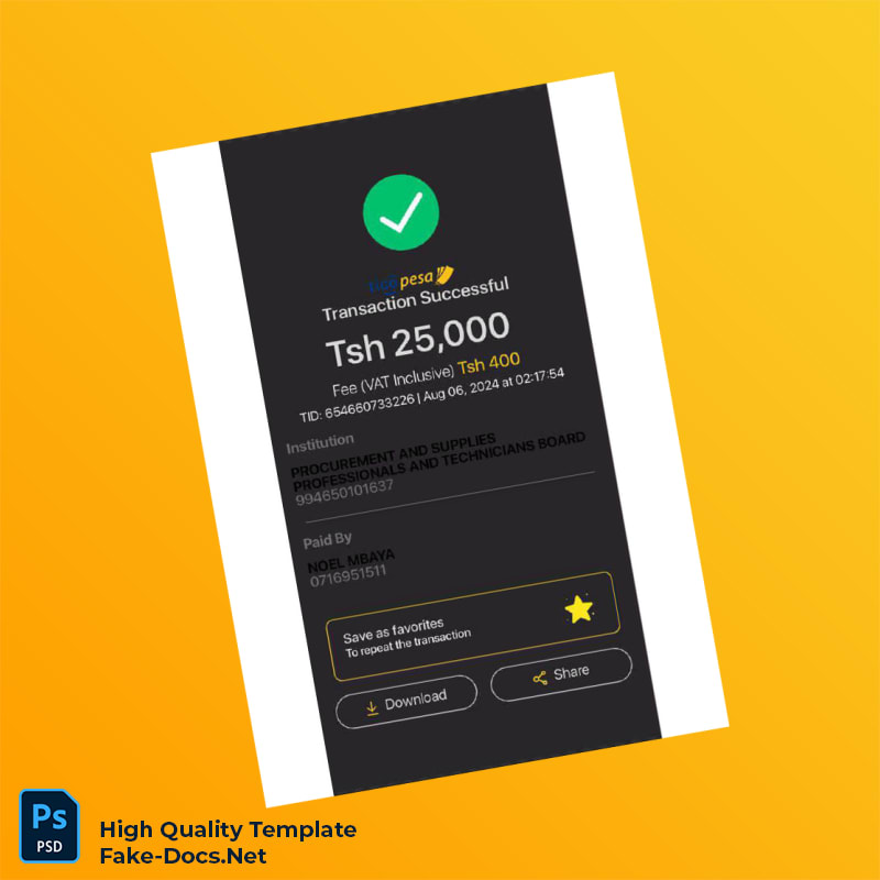 Tanzania NIDA Editable Registration Certificate Form Template in Word and PDF formats 3 page Tanzania NIDA Editable Registration Certificate Form Template in Word and PDF formats 3 page