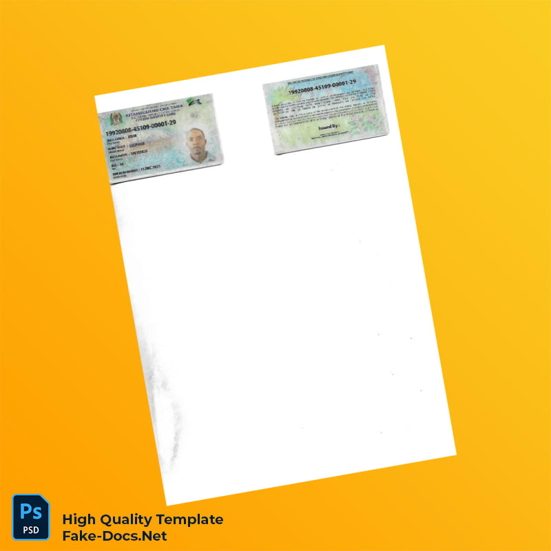 Tanzania NIDA Editable Registration Certificate Form Template in Word and PDF formats 3 page Tanzania NIDA Editable Registration Certificate Form Template in Word and PDF formats 3 page