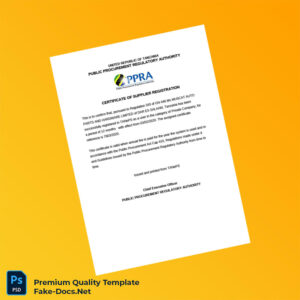 Tanzania Public Procurement Regulatory Authority Supplier Registration Certificate Template (Word & PDF) Tanzania Public Procurement Regulatory Authority Supplier Registration Certificate Template (Word & PDF)