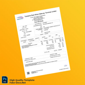 Tanzania Tanzania East Africa Gateway Terminal Limited Tax Invoice Template in Word and PDF formats Tanzania Tanzania East Africa Gateway Terminal Limited Tax Invoice Template in Word and PDF formats