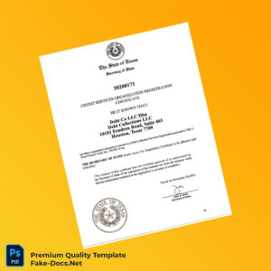 Texas Secretary of State Business Registration Certificate Template (Word & PDF) Texas Secretary of State Business Registration Certificate Template (Word & PDF)