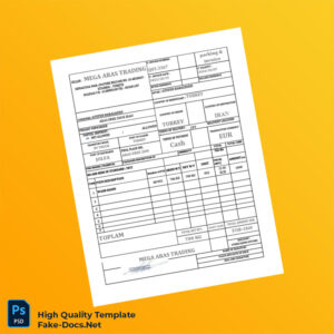 Turkey Mega Aras Trading Invoice Template in Word and PDF formats 2 page Turkey Mega Aras Trading Invoice Template in Word and PDF formats 2 page
