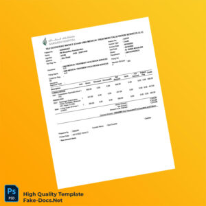 UAE GMA Medical Treatment Facilitation Services LLC Invoice Template in Word and PDF formats UAE GMA Medical Treatment Facilitation Services LLC Invoice Template in Word and PDF formats
