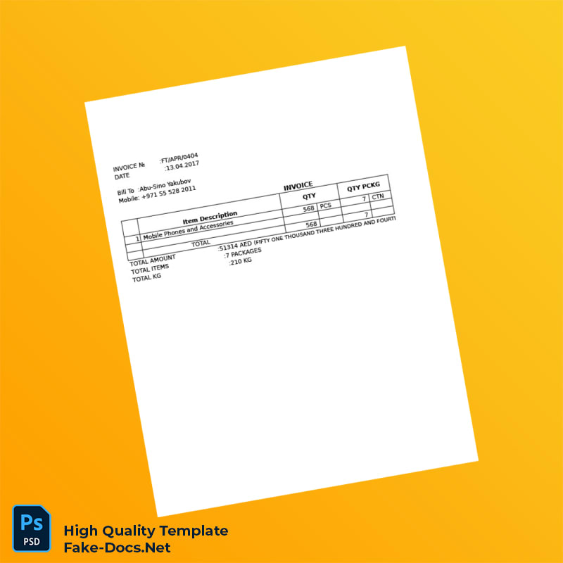 UAE Invoice Template in Word and PDF formats 2 page UAE Invoice Template in Word and PDF formats 2 page