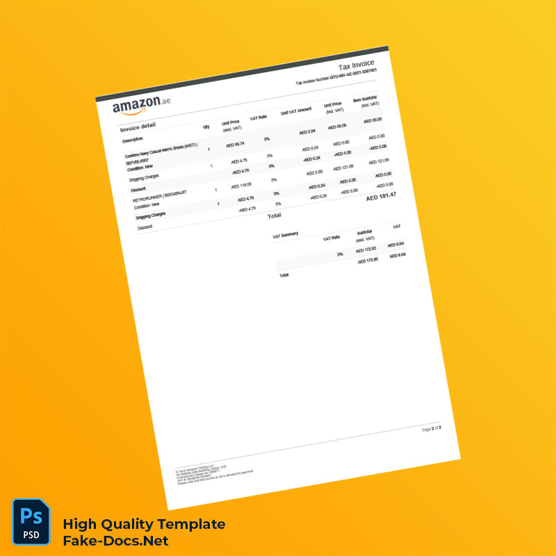 UAE Q-Tech General Trading LLC Tax Invoice Template in Word and PDF formats 2 page UAE Q-Tech General Trading LLC Tax Invoice Template in Word and PDF formats 2 page