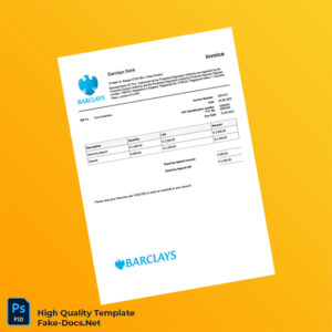 UK Barclays Bank Invoice Template in Word and PDF formats UK Barclays Bank Invoice Template in Word and PDF formats