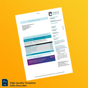 UK Castle Water Invoice Template in Word and PDF formats 4 page UK Castle Water Invoice Template in Word and PDF formats 4 page