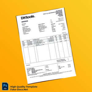 UK DK Tools Ltd Invoice Template in Word and PDF formats UK DK Tools Ltd Invoice Template in Word and PDF formats