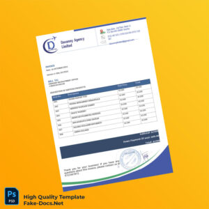 UK Davanny Agency Limited Invoice Template in Word and PDF formats UK Davanny Agency Limited Invoice Template in Word and PDF formats