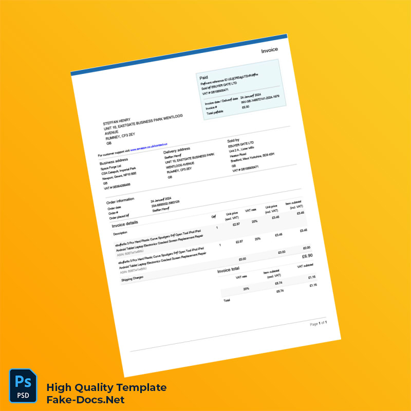 UK EBUYER GATE LTD Invoice Template in Word and PDF formats 4 page UK EBUYER GATE LTD Invoice Template in Word and PDF formats 4 page