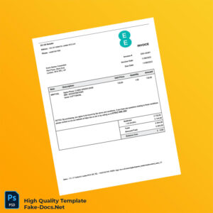 UK EE Invoice Template in Word and PDF formats UK EE Invoice Template in Word and PDF formats