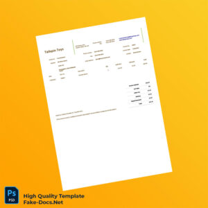 UK Tailspin Toys Commercial Invoice Template in Word and PDF formats 2 page UK Tailspin Toys Commercial Invoice Template in Word and PDF formats 2 page